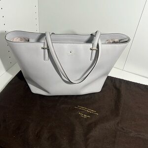 Kate Spade Gray Leather Tote and Dust Bag